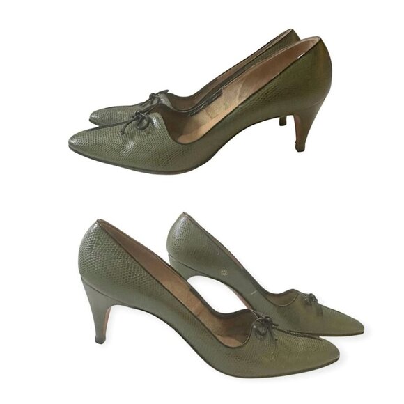 Vintage DeLiso Debs by Palter DeLiso Green Pumps, Size  7 AAA - Picture 16 of 16